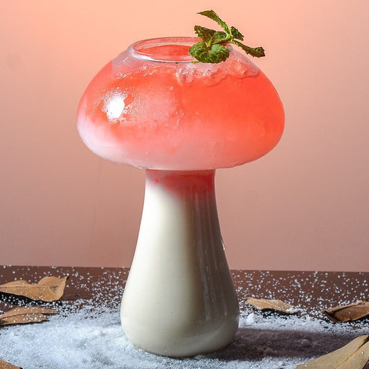Mushroom Cocktail Glass Cup with Straw